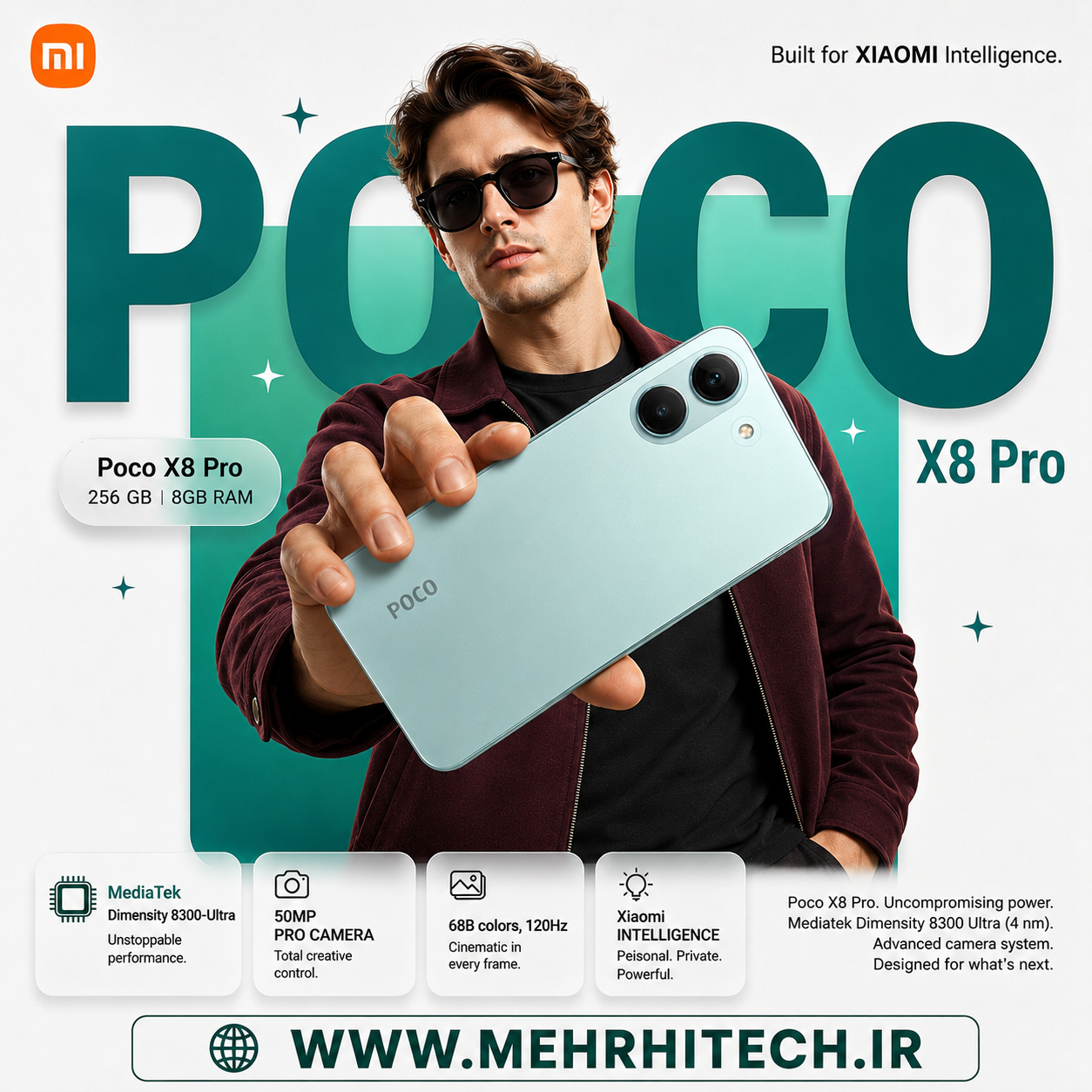 گوشی موبایل شیائومی مدل Poco X8 Pro ظرفیت 256 گیگابایت رم 8 گیگابایت
