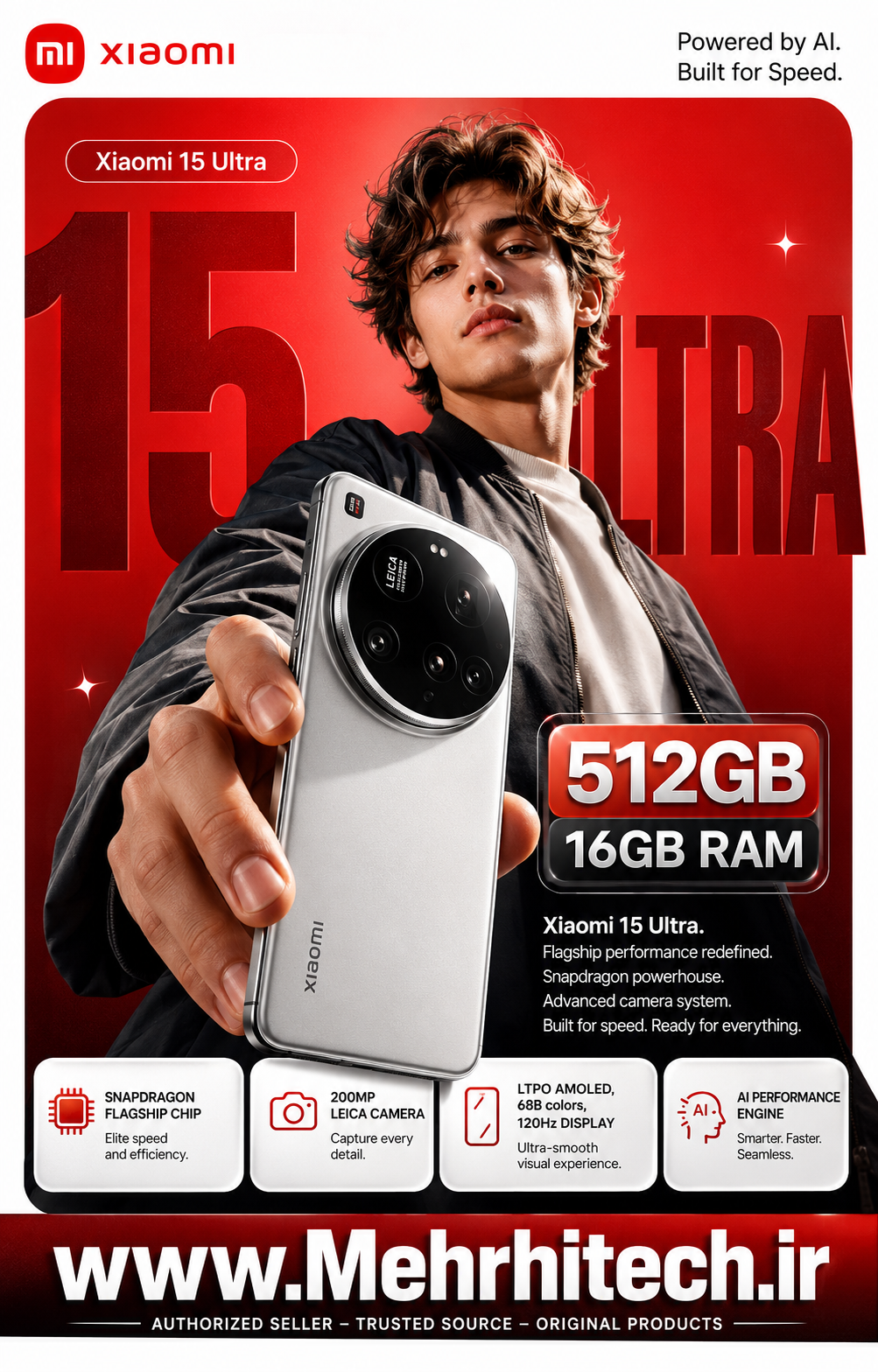گوشی موبایل شیائومی مدل Xiaomi 15 Ultra ظرفیت 512 گیگابایت رم 16 گیگابایت