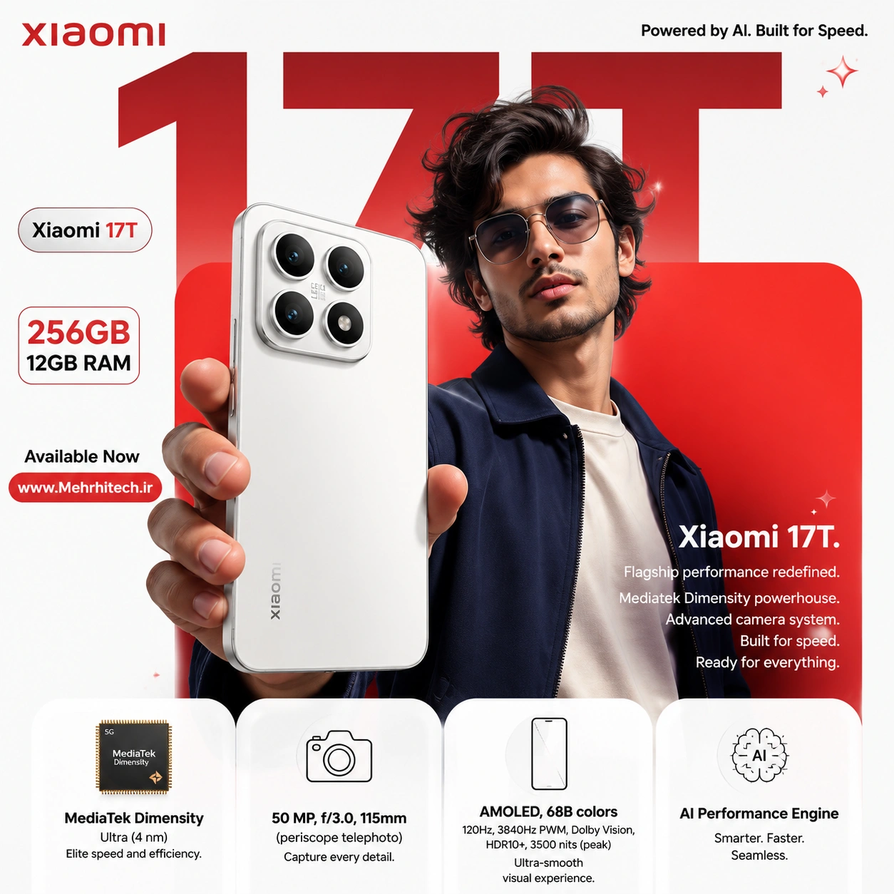 گوشی موبایل شیائومی مدل Xiaomi 17T ظرفیت 256 گیگابایت رم 12 گیگابایت