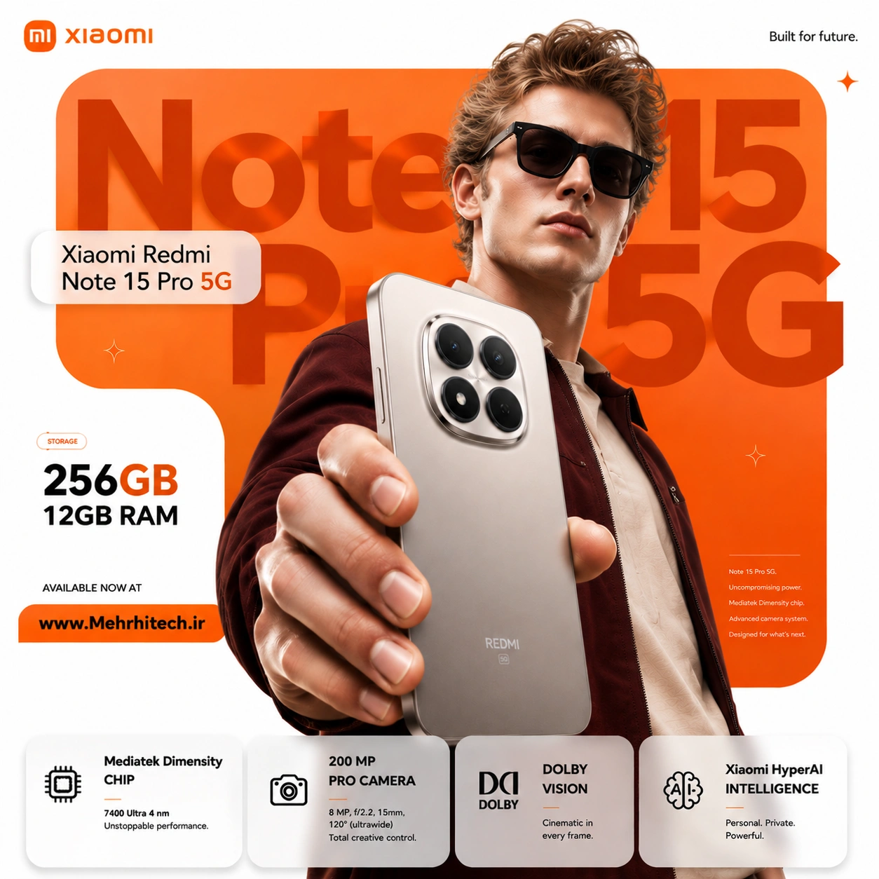 گوشی موبایل شیائومی مدل Redmi Note 15 Pro 5G ظرفیت 256 گیگابایت رم 12 گیگابایت