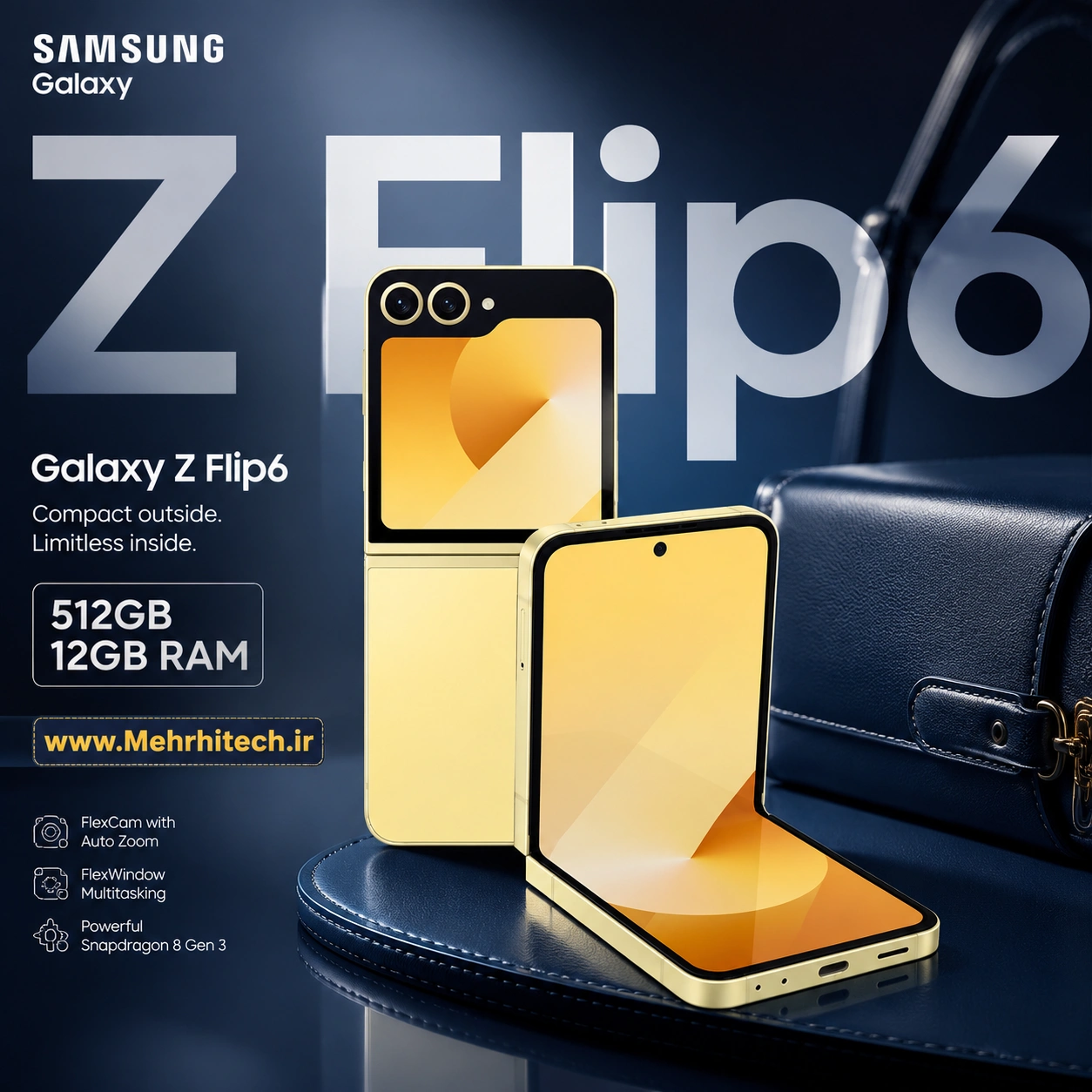 گوشی موبایل تاشو سامسونگ مدل Galaxy Z Flip6 دو سیم کارت ظرفیت 512 گیگابایت و رم 12 گیگابایت