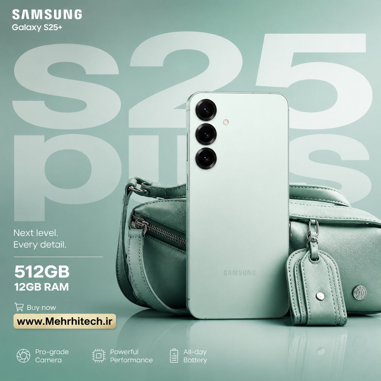 گوشی موبایل سامسونگ مدل Galaxy S25 Plus دو سیم کارت ظرفیت 512 گیگابایت و رم 12 گیگابایت