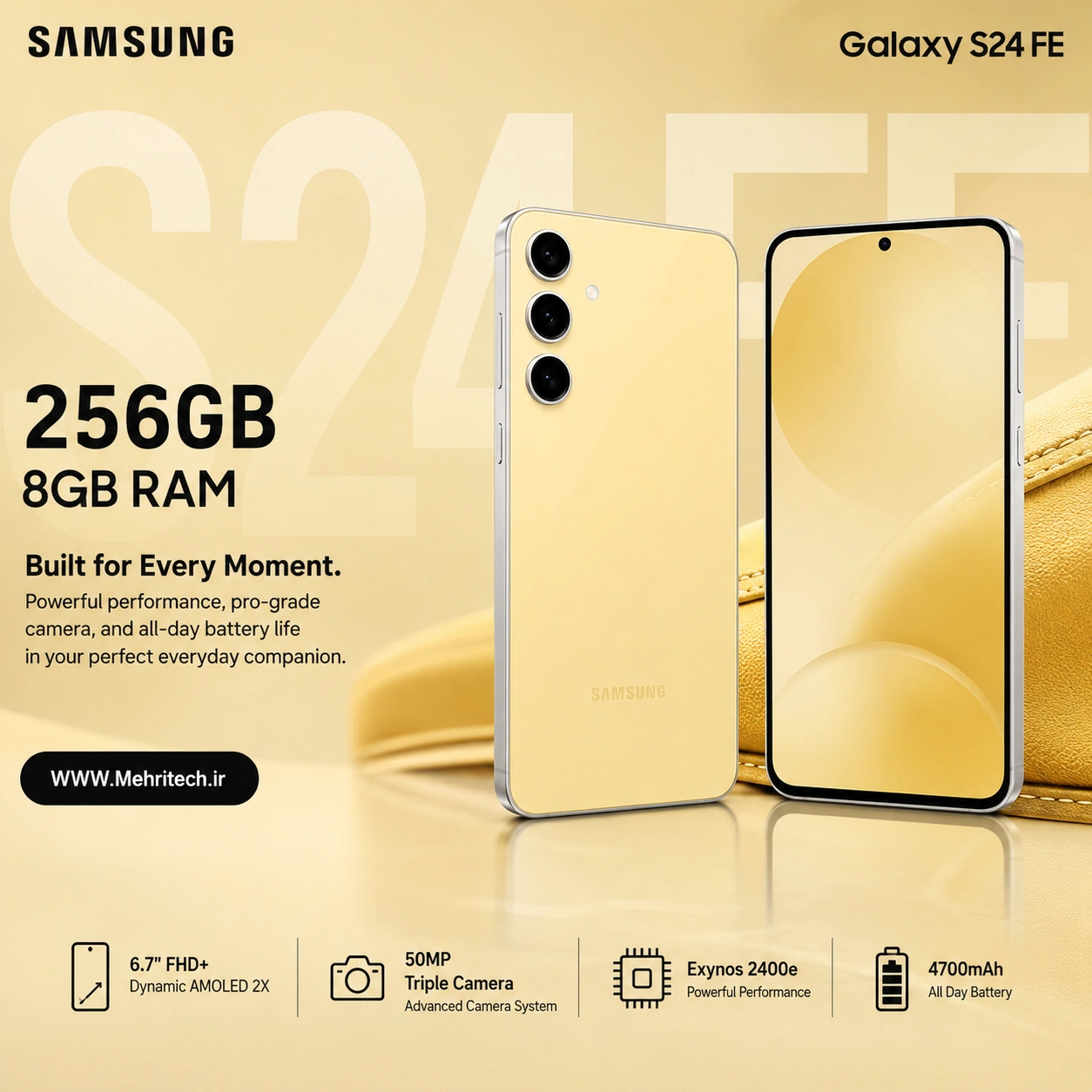 گوشی موبایل سامسونگ مدل Galaxy S24 FE دو سیم کارت ظرفیت 256 گیگابایت و رم 8 گیگابایت