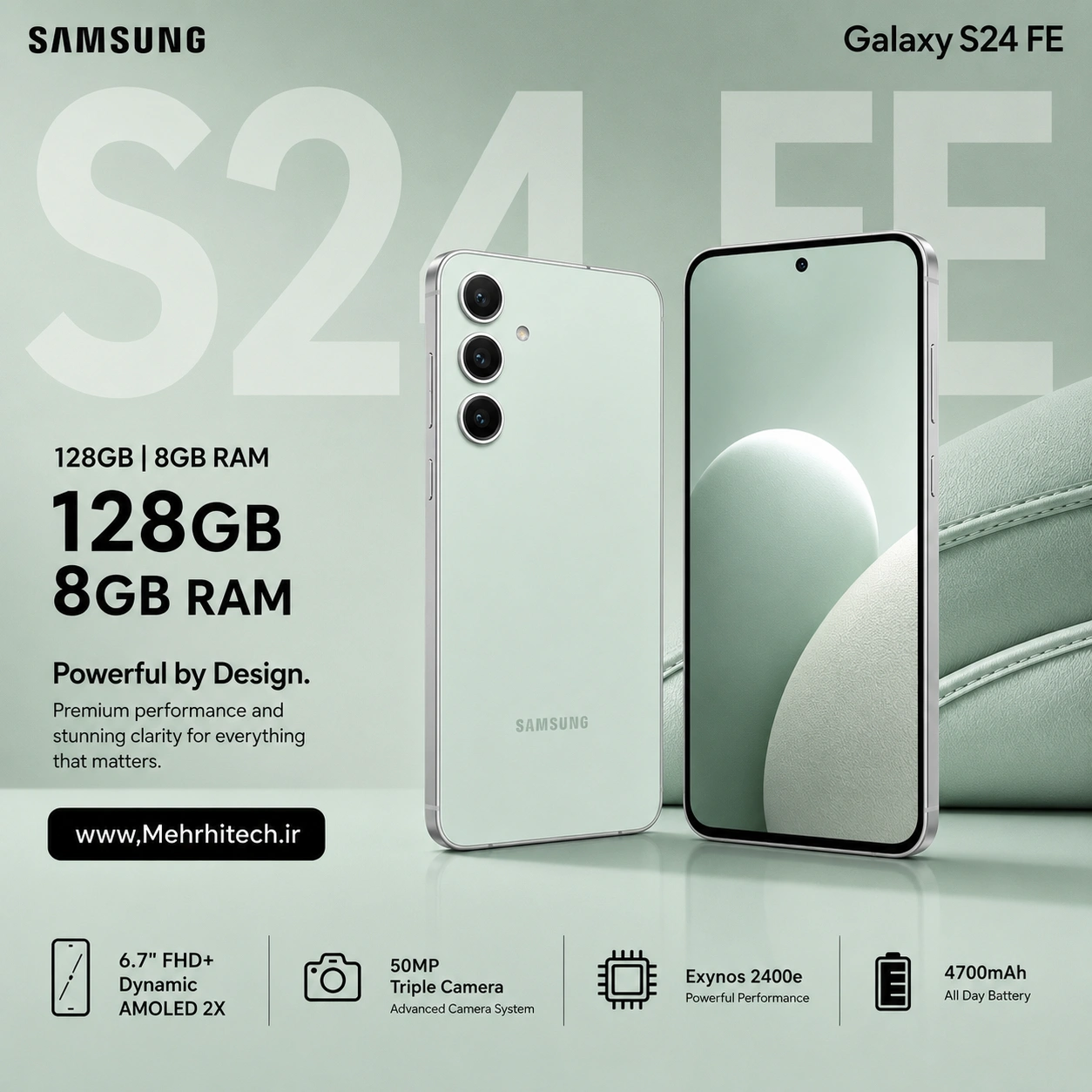 گوشی موبایل سامسونگ مدل Galaxy S24 FE دو سیم کارت ظرفیت 128 گیگابایت و رم 8 گیگابایت