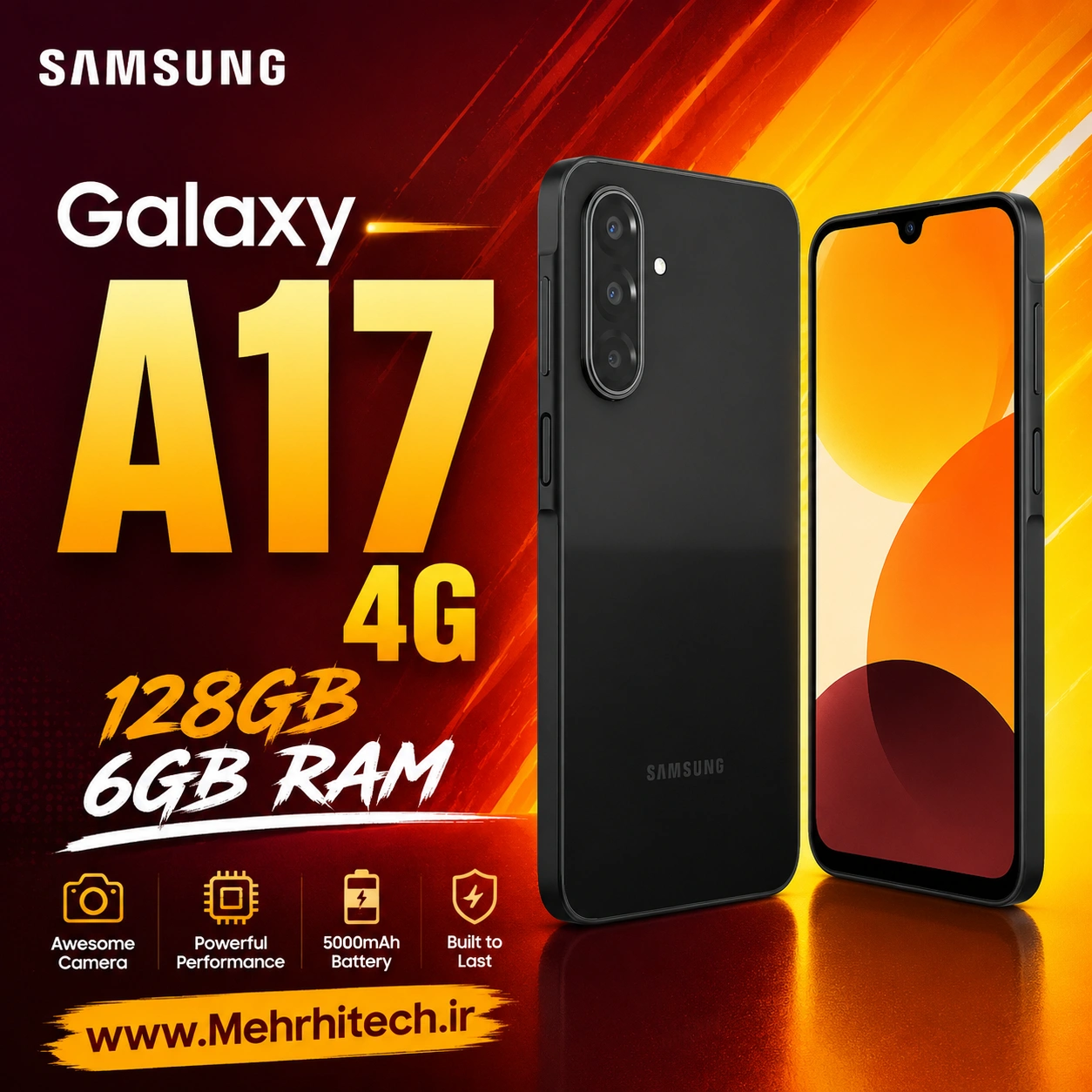 گوشی موبایل سامسونگ مدل Galaxy A17 4G دو سیم کارت ظرفیت 128 گیگابایت و رم 6 گیگابایت