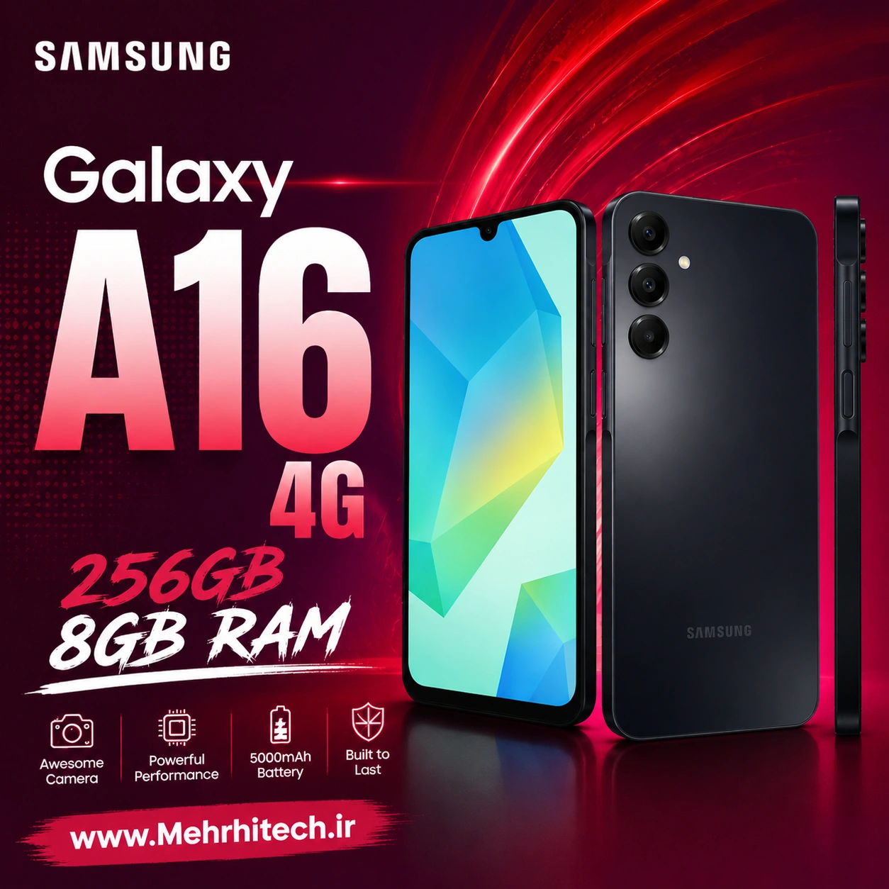 گوشی موبایل سامسونگ مدل Galaxy A16 4G دو سیم کارت ظرفیت 256 گیگابایت و رم 8 گیگابایت