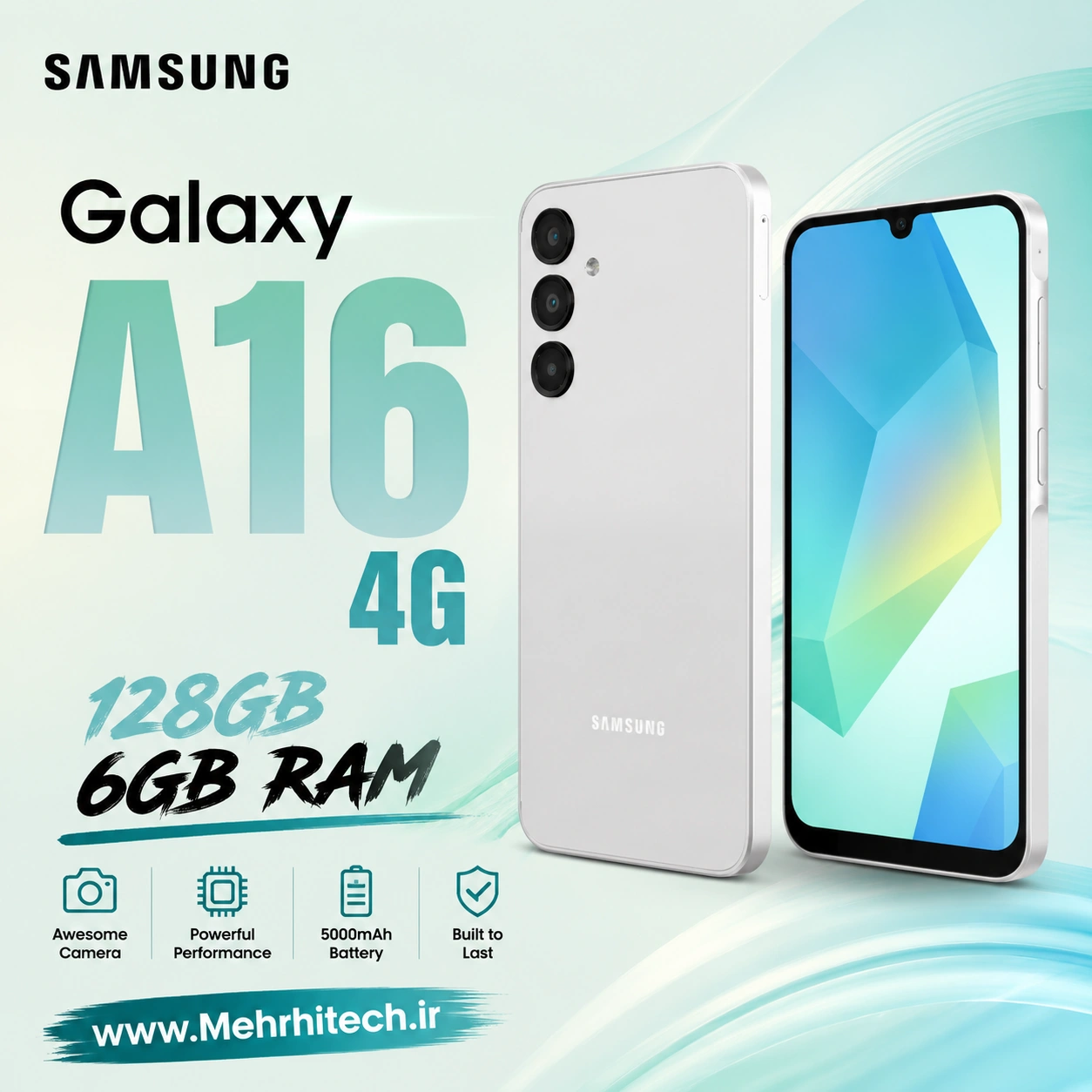 گوشی موبایل سامسونگ مدل Galaxy A16 4G دو سیم کارت ظرفیت 128 گیگابایت و رم 6 گیگابایت