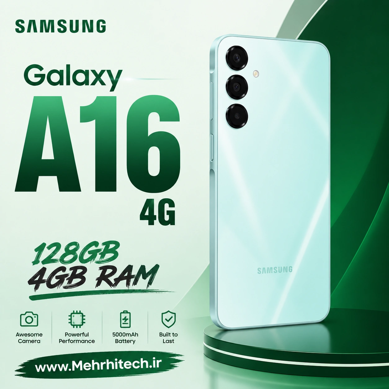 گوشی موبایل سامسونگ مدل Galaxy A16 4G دو سیم کارت ظرفیت 128 گیگابایت و رم 4 گیگابایت