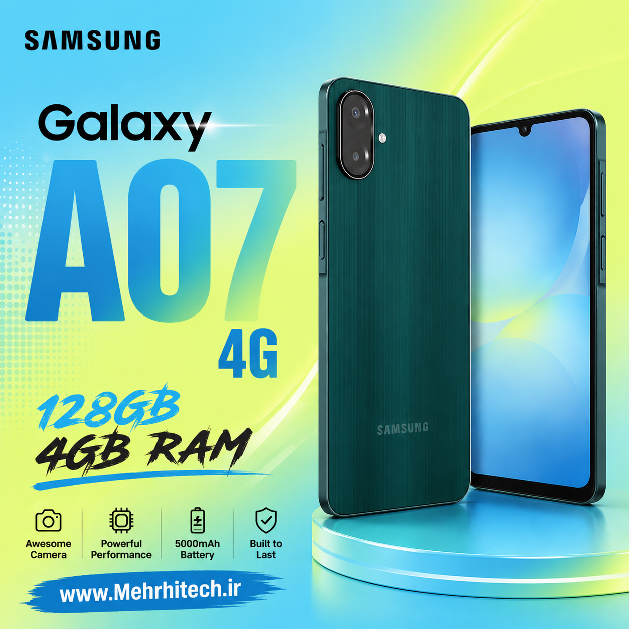 گوشی موبایل سامسونگ مدل Galaxy A07 4G دو سیم کارت ظرفیت 128 گیگابایت و رم 4 گیگابایت