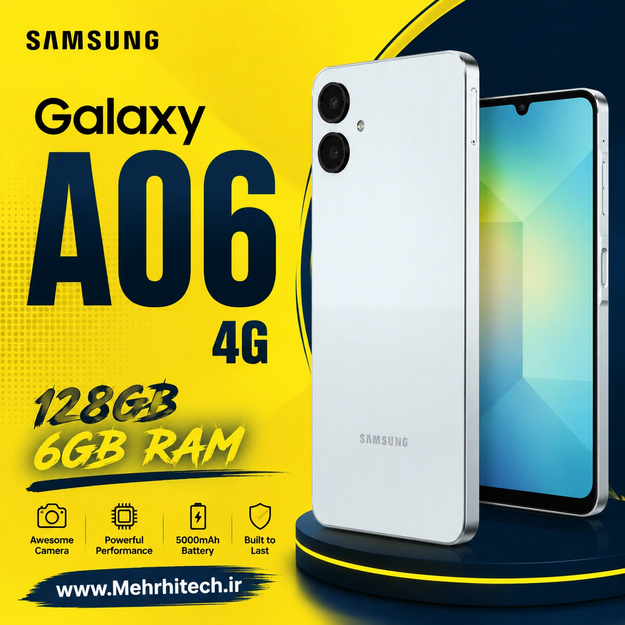 گوشی موبایل سامسونگ مدل Galaxy A06 4Gدو سیم کارت ظرفیت 128 گیگابایت و رم 6 گیگابایت
