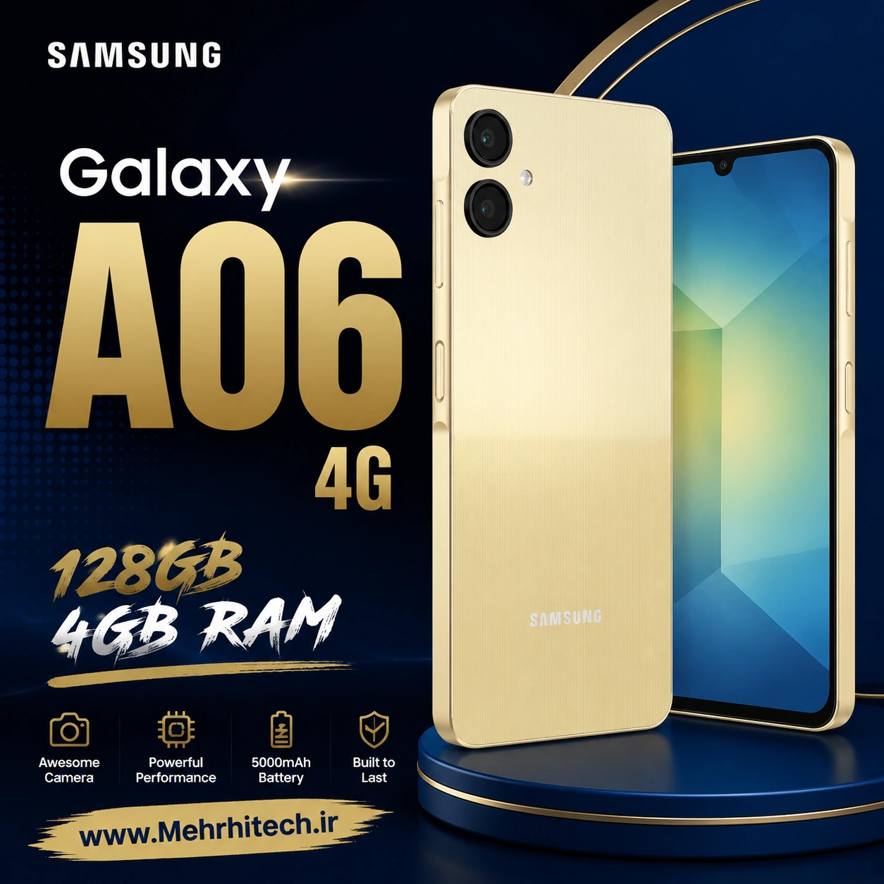 گوشی موبایل سامسونگ مدل Galaxy A06 4Gدو سیم کارت ظرفیت 128 گیگابایت و رم 4 گیگابایت