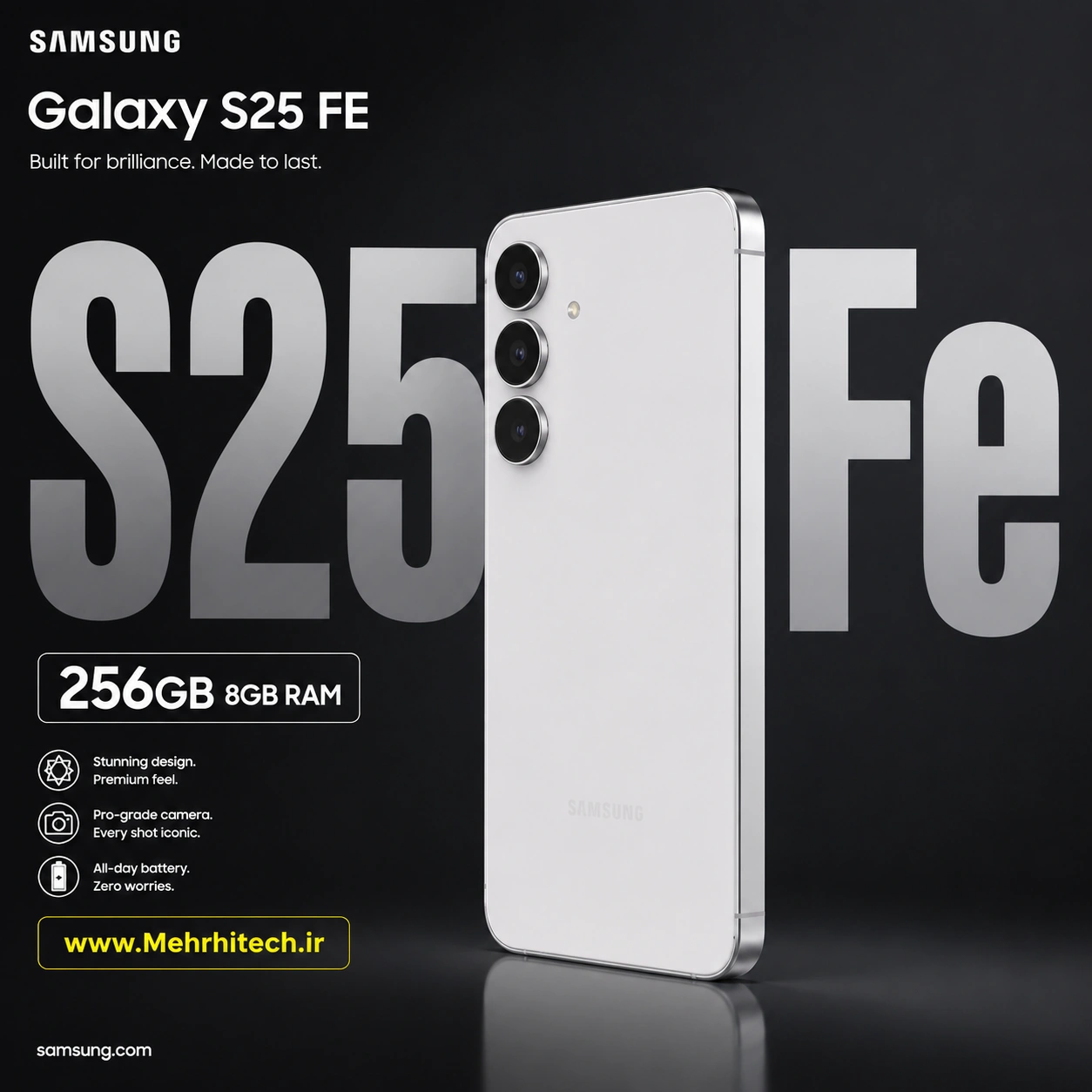 گوشی موبایل سامسونگ مدل Galaxy S25 FE دو سیم کارت ظرفیت 256 گیگابایت و رم 8 گیگابایت