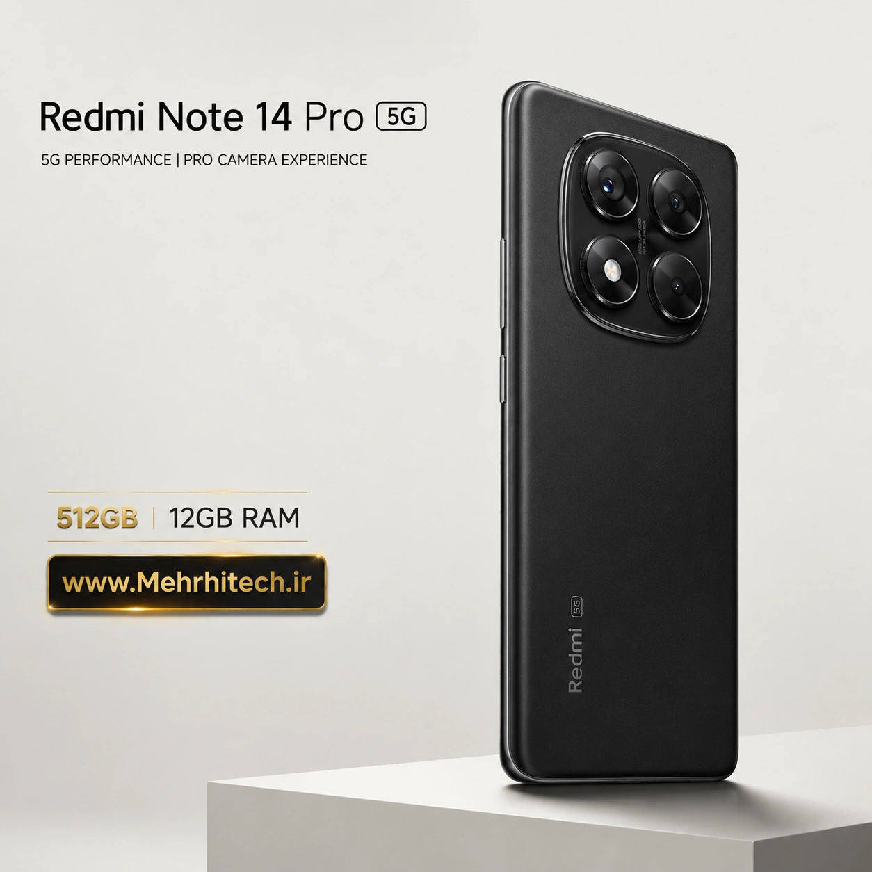 گوشی موبایل شیائومی مدل Redmi Note 14 Pro 5G ظرفیت 256 گیگابایت رم 12 گیگابایت