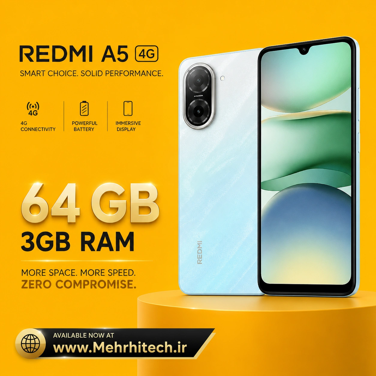 گوشی موبایل شیائومی مدل Redmi A5 ظرفیت 64 گیگابایت رم 3 گیگابایت