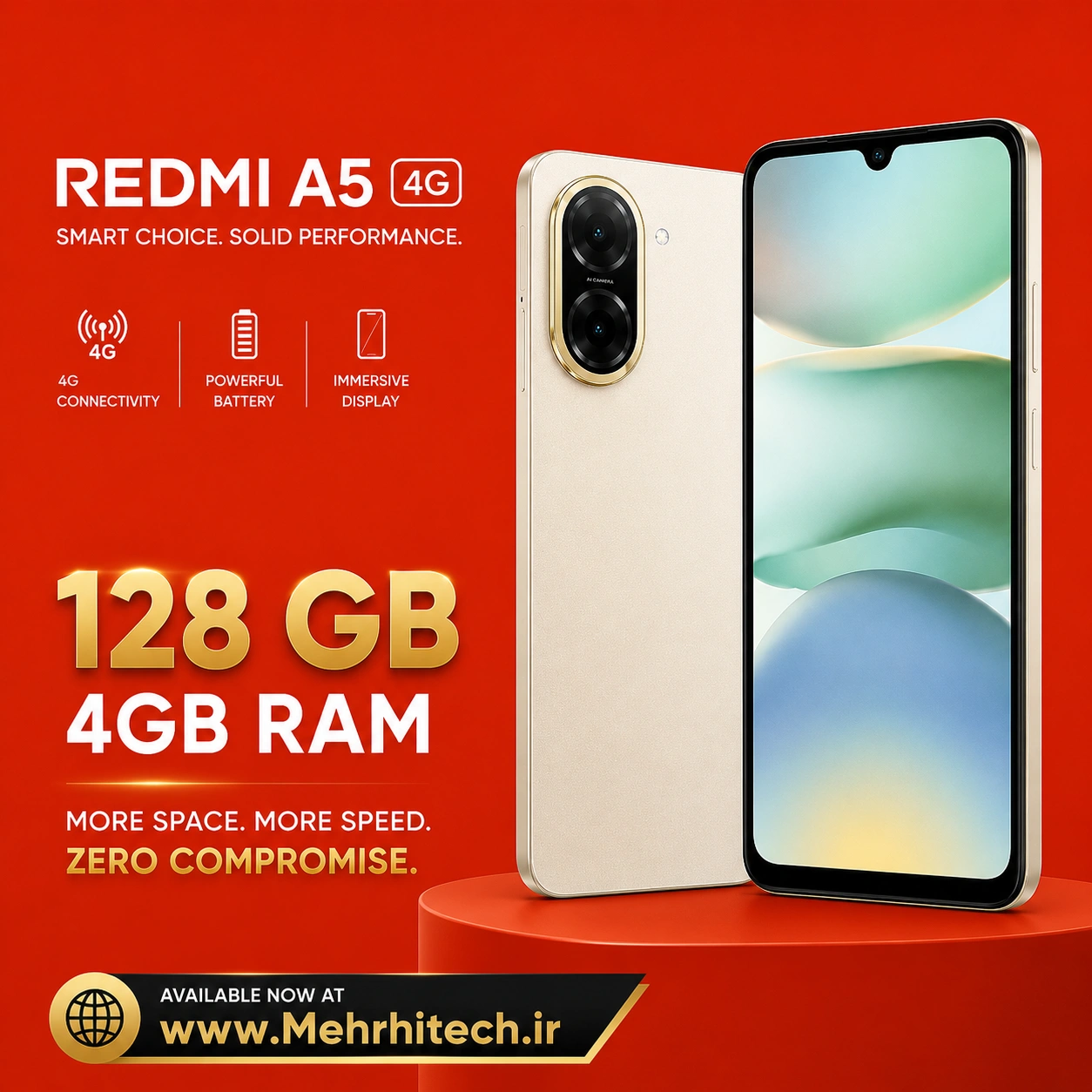 گوشی موبایل شیائومی مدل Redmi A5 ظرفیت 128 گیگابایت رم 4 گیگابایت