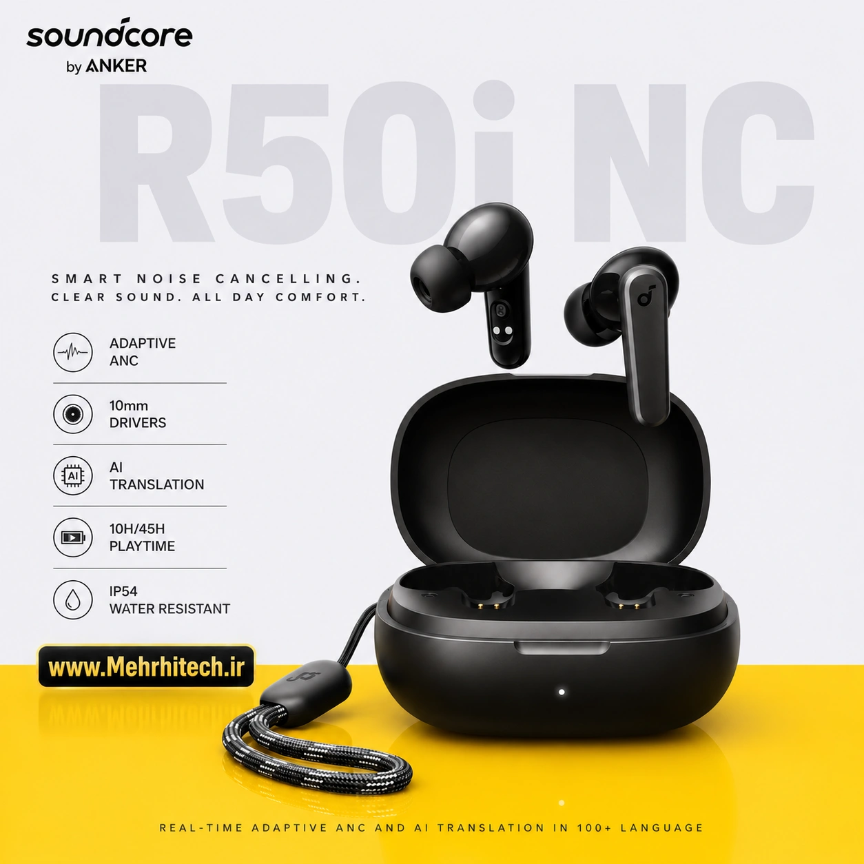 هندزفری بلوتوثی انکر Soundcore R50i NC با نویز کنسلینگ ANC