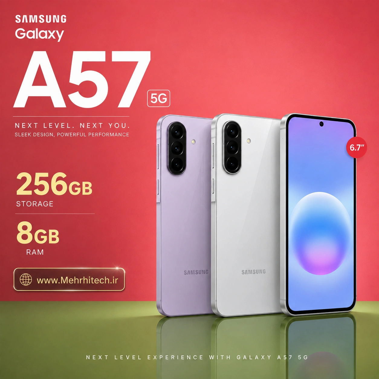 گوشی موبایل سامسونگ مدل Galaxy A57 5G ظرفیت 256 گیگابایت رم 8 گیگابایت