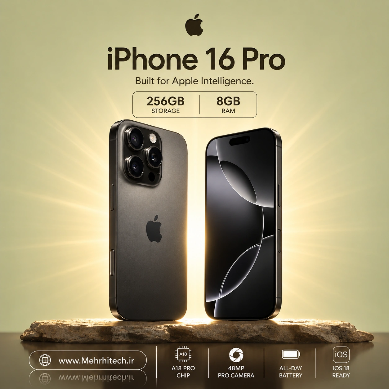 گوشی موبایل اپل مدل iPhone 16 Pro ظرفیت 256 گیگابایت رم 8 گیگابایت | نات اکتیو با گارانتی