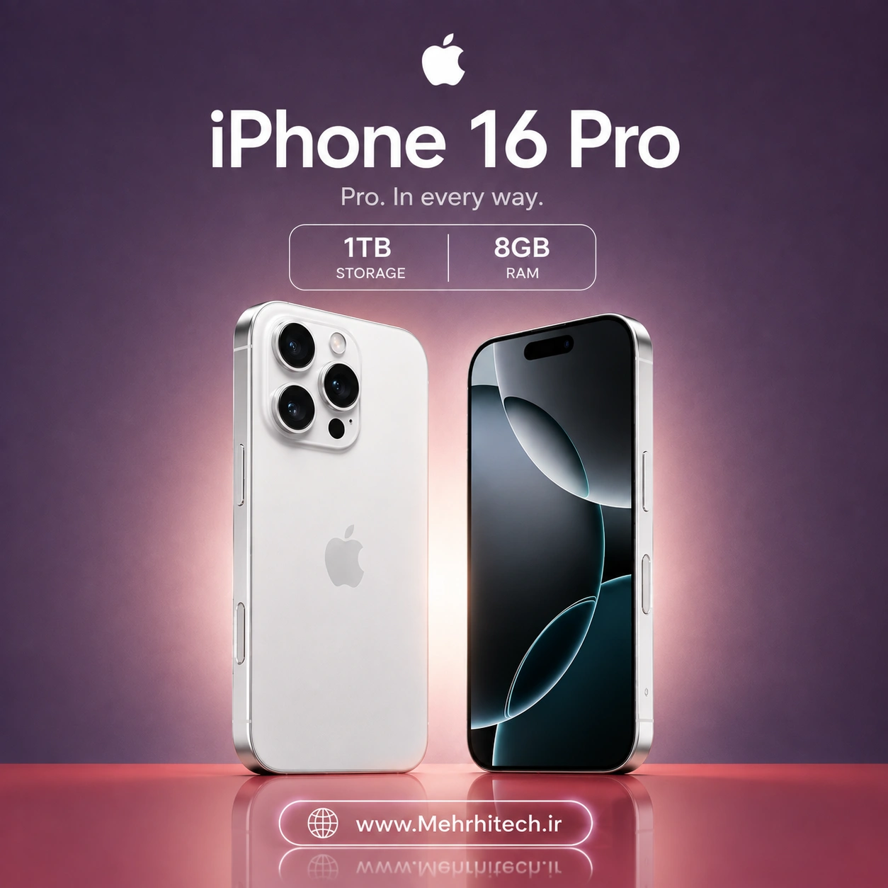 گوشی موبایل اپل مدل iPhone 16 Pro ظرفیت 1 ترابایت رم 8 گیگابایت | نات اکتیو با گارانتی