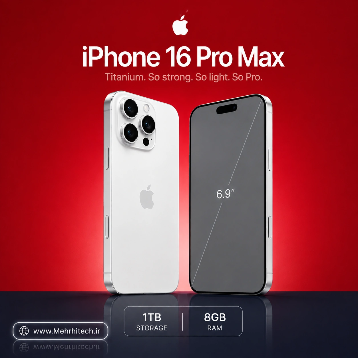 گوشی موبایل اپل مدل iPhone 16 Pro Max ظرفیت 1 ترابایت رم 8 گیگابایت | نات اکتیو با گارانتی