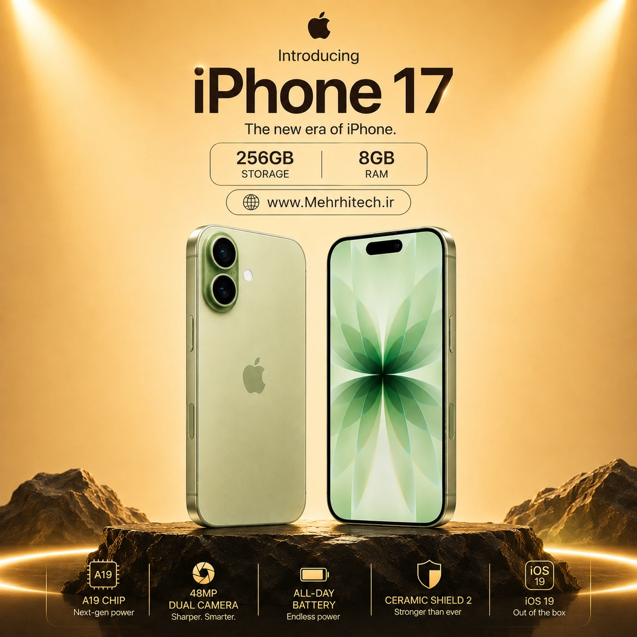 گوشی موبایل اپل مدل iPhone 17 ظرفیت 256 گیگابایت رم 8 گیگابایت | نات اکتیو با گارانتی