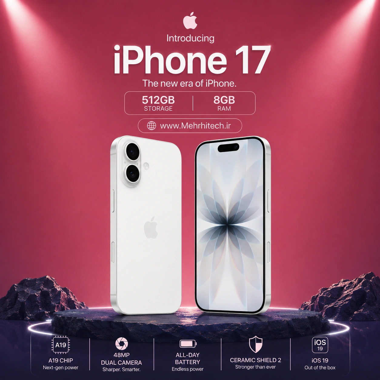 گوشی موبایل اپل مدل iPhone 17 ظرفیت 512 گیگابایت رم 8 گیگابایت | نات اکتیو با گارانتی