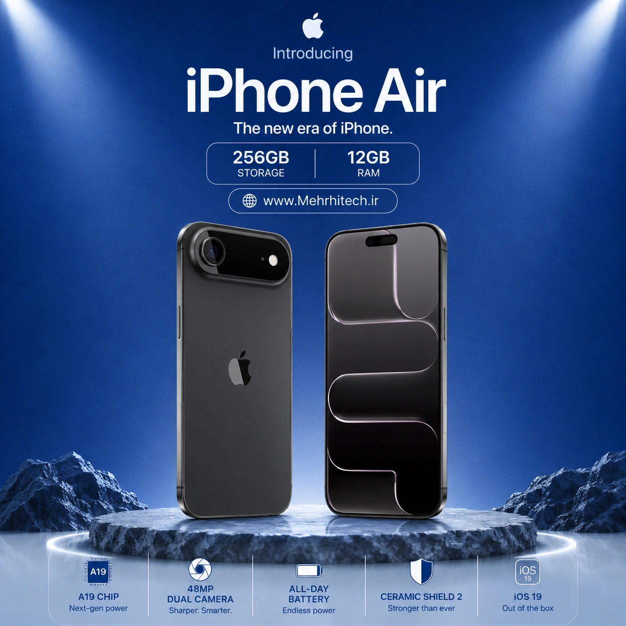 گوشی موبایل اپل مدل iPhone Air ظرفیت 256 گیگابایت رم 12 گیگابایت | نات اکتیو با گارانتی