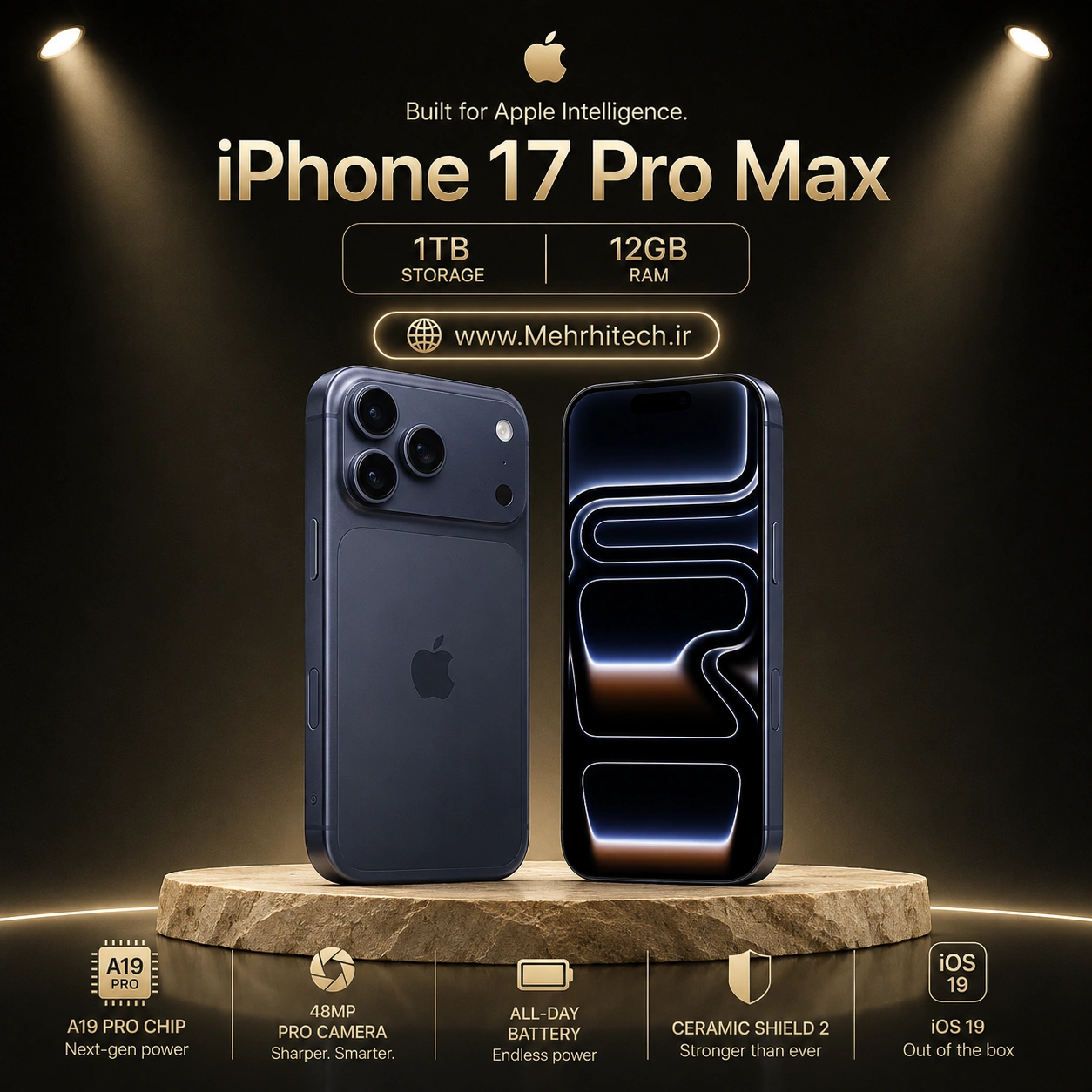 گوشی موبایل اپل مدل iPhone 17 Pro Max ظرفیت 1 ترابایت رم 12 گیگابایت | نات اکتیو با گارانتی