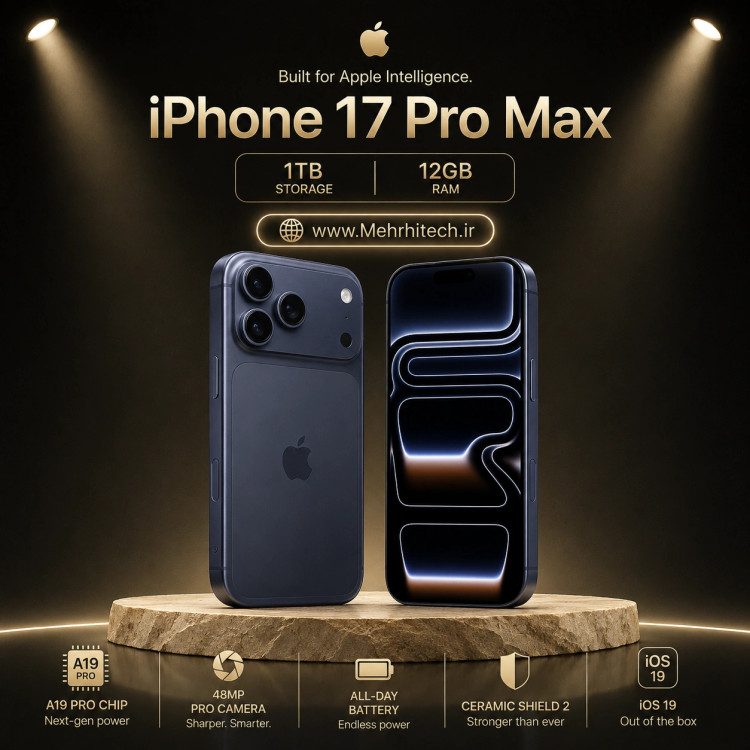 گوشی موبایل اپل مدل iPhone 17 Pro Max ظرفیت 1 ترابایت رم 12 گیگابایت | نات اکتیو با گارانتی