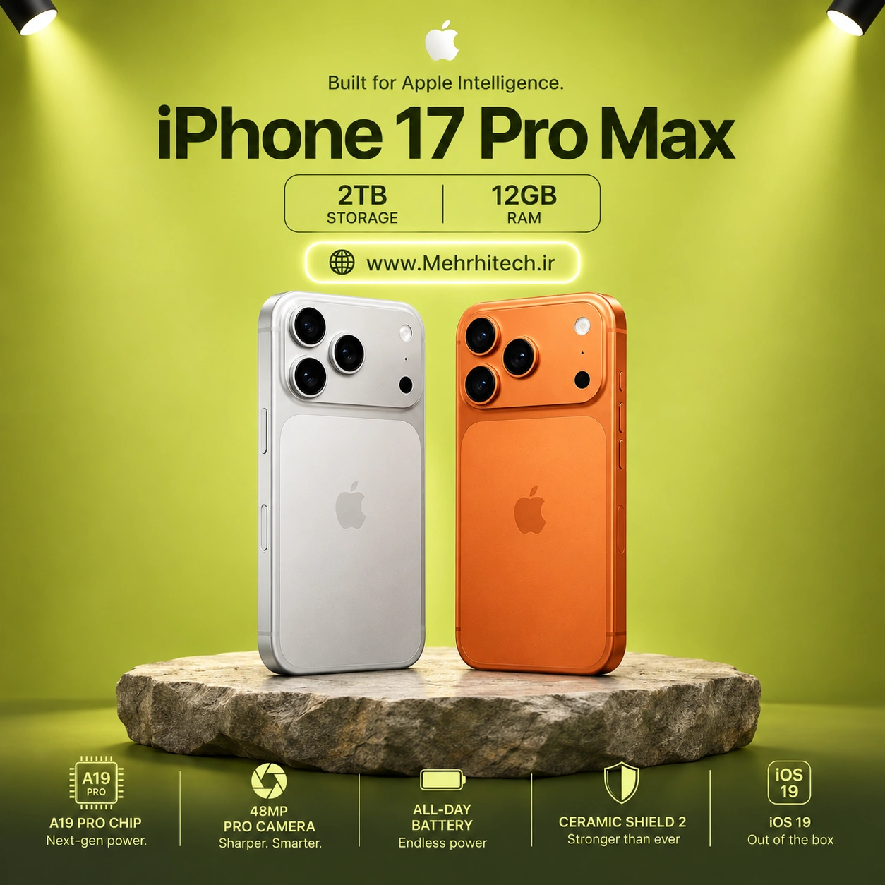 گوشی موبایل اپل مدل iPhone 17 Pro Max ظرفیت 2 ترابایت رم 12 گیگابایت | نات اکتیو با گارانتی