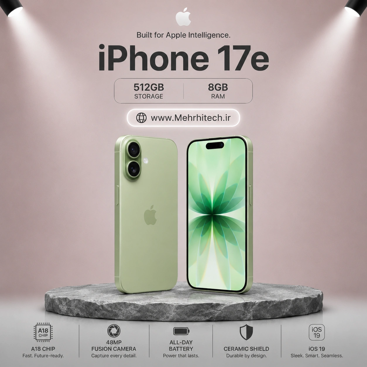 گوشی موبایل اپل مدل iPhone 17e ظرفیت 512 گیگابایت رم 8 گیگابایت | نات اکتیو با گارانتی