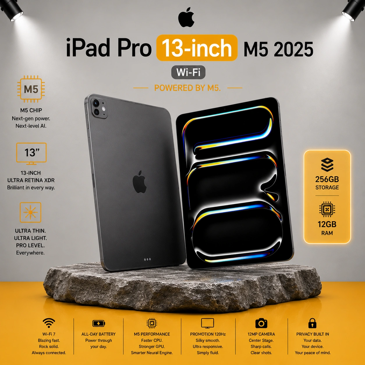 تبلت اپل مدل iPad Pro 13-inch M5 2025 Wi-Fi ظرفیت 256 گیگابایت رم 12 گیگابایت