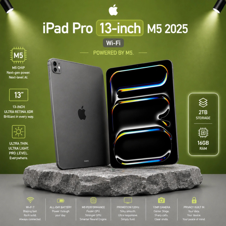 تبلت اپل مدل iPad Pro 13-inch M5 2025 Wi-Fi ظرفیت 2 ترابایت رم 16 گیگابایت