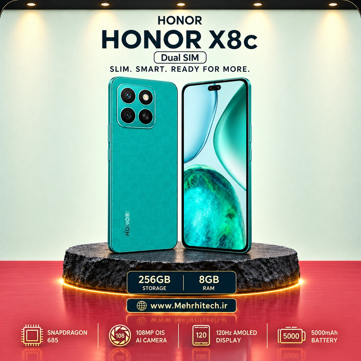 گوشی موبایل آنر مدل HONOR X8c دو سیم کارت ظرفیت 256 گیگابایت و رم 8 گیگابایت
