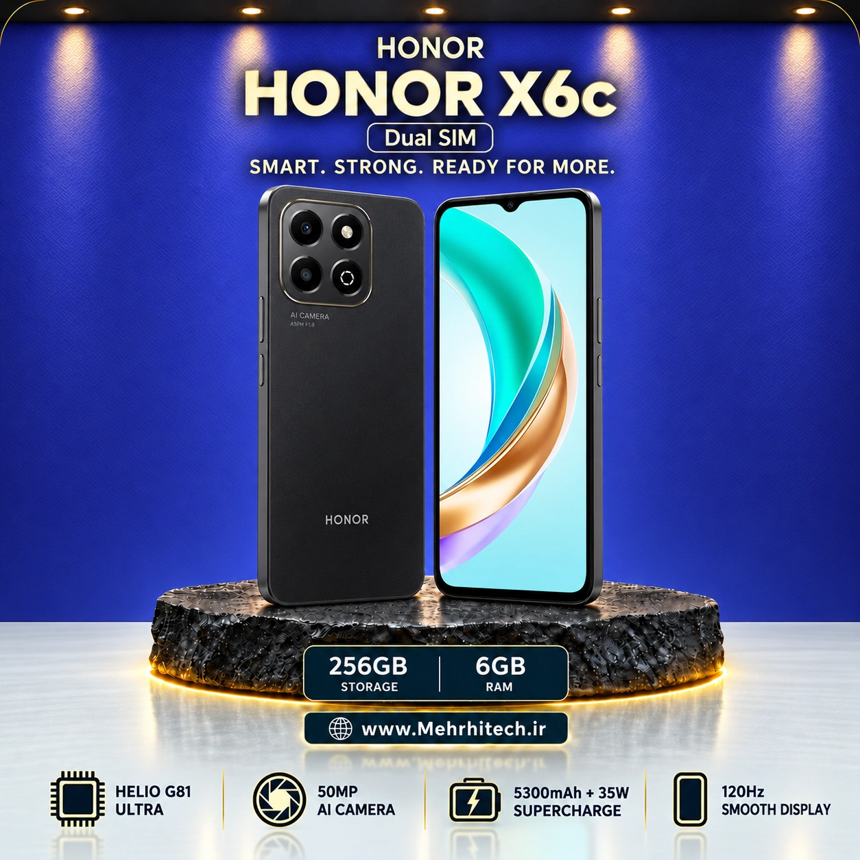 گوشی موبایل آنر مدل HONOR X6c دو سیم کارت ظرفیت 256 گیگابایت و رم 6 گیگابایت