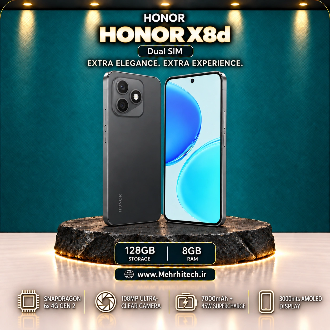 گوشی موبایل آنر مدل HONOR X8d دو سیم کارت ظرفیت 128 گیگابایت و رم 8 گیگابایت