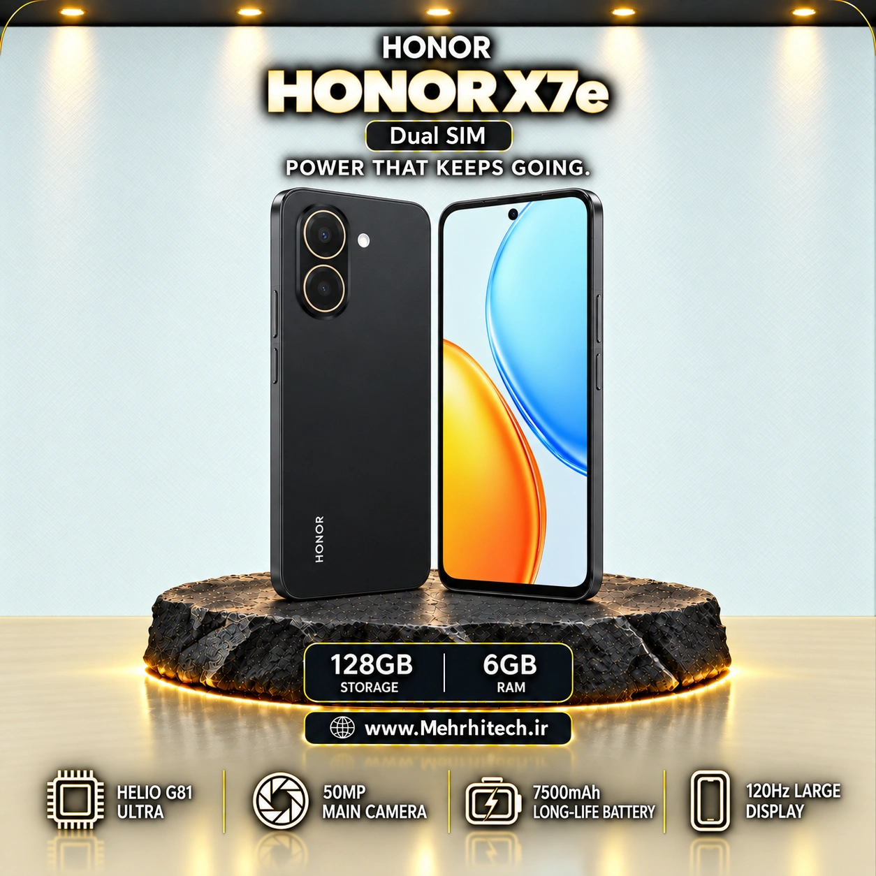 گوشی موبایل آنر مدل HONOR X7e دو سیم کارت ظرفیت 128 گیگابایت و رم 6 گیگابایت