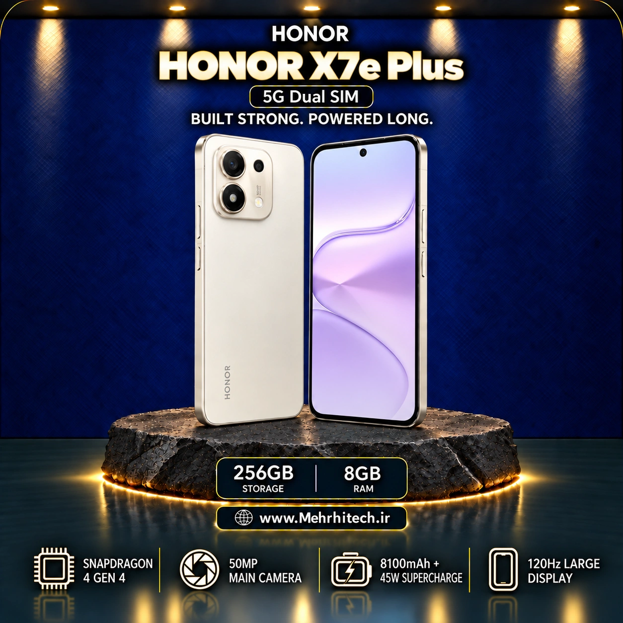 گوشی موبایل آنر مدل HONOR X7e Plus 5G دو سیم کارت ظرفیت 256 گیگابایت و رم 8 گیگابایت