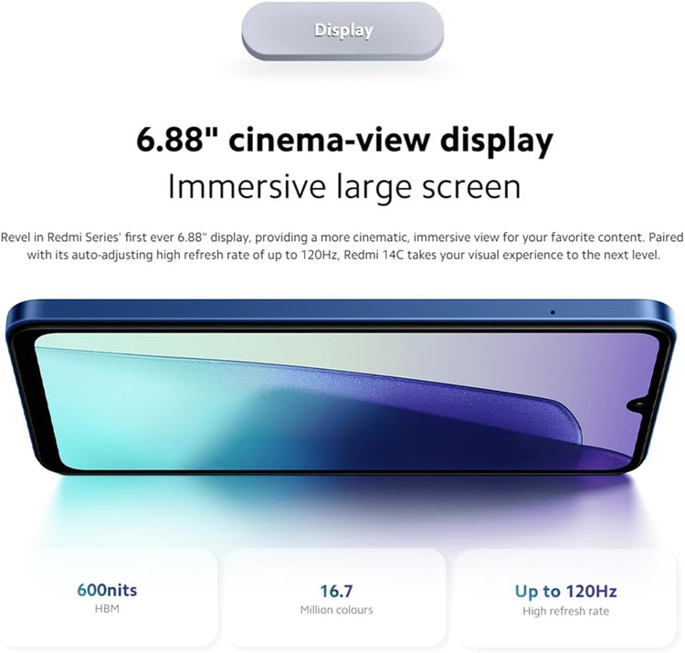 گوشی موبایل شیائومی مدل Redmi 14C 4G دو سیم کارت ظرفیت 256 گیگابایت و رم 8 گیگابایت