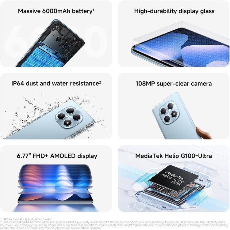 گوشی موبایل شیائومی مدل Redmi Note 15 4G دو سیم کارت ظرفیت 256 گیگابایت و رم 8 گیگابایت