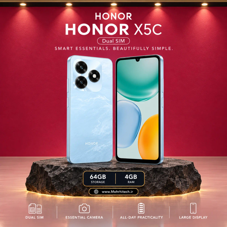 گوشی موبایل آنر مدل HONOR X5C دو سیم کارت ظرفیت 64 گیگابایت و رم 4 گیگابایت