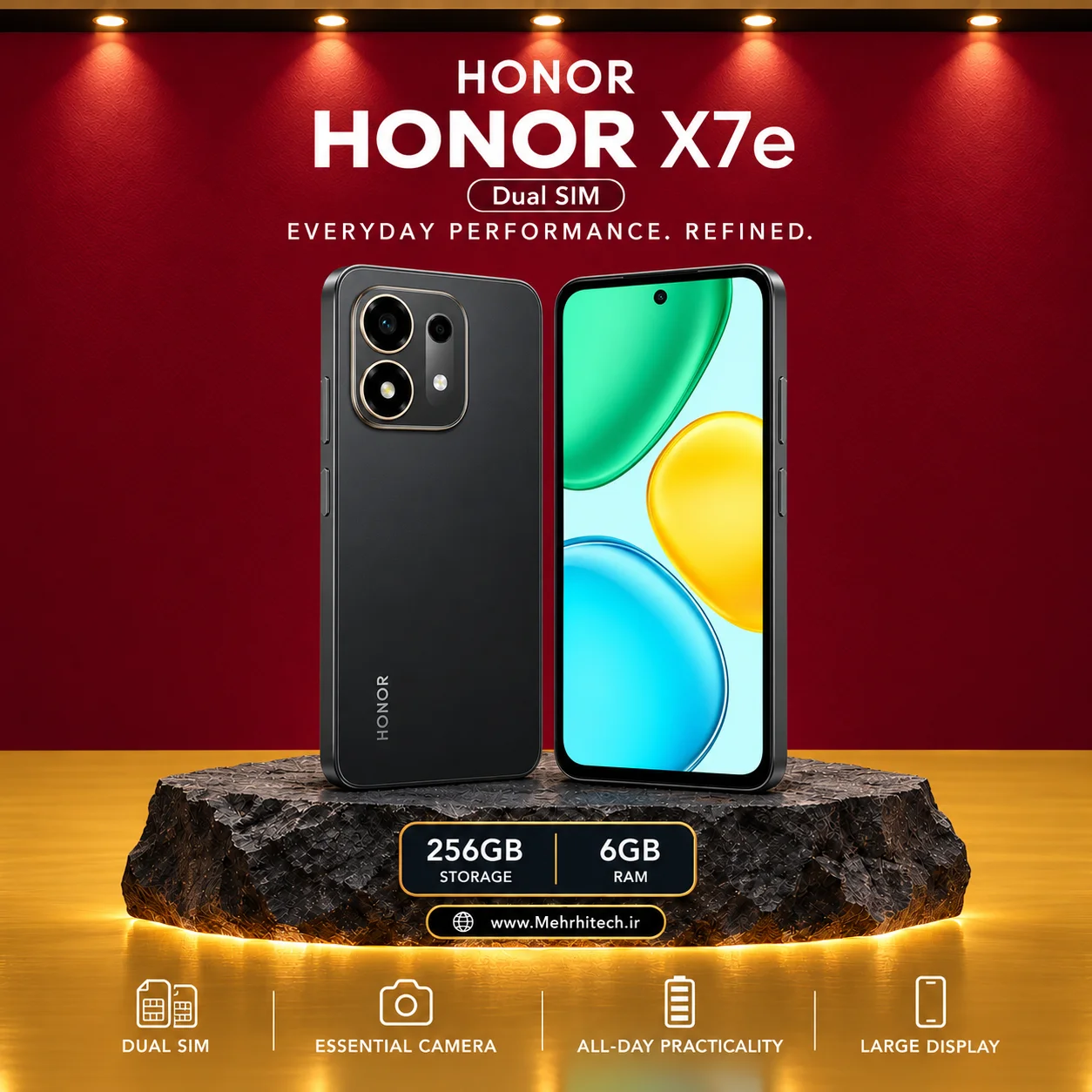 گوشی موبایل آنر مدل HONOR X7e دو سیم کارت ظرفیت 256 گیگابایت و رم 6 گیگابایت