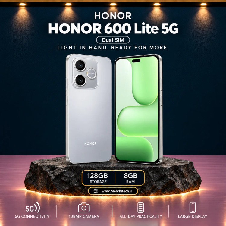 گوشی موبایل آنر مدل HONOR 600 Lite 5G دو سیم کارت ظرفیت 128 گیگابایت و رم 8 گیگابایت