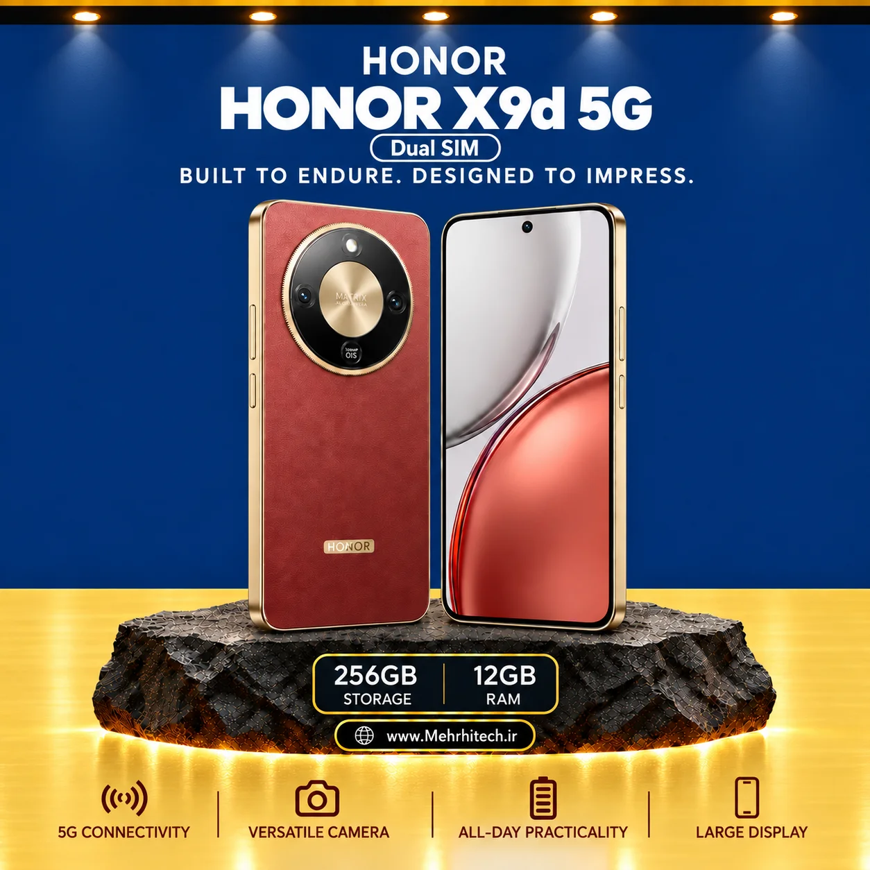 گوشی موبایل آنر مدل HONOR X9d 5G دو سیم کارت ظرفیت 256 گیگابایت و رم 12 گیگابایت